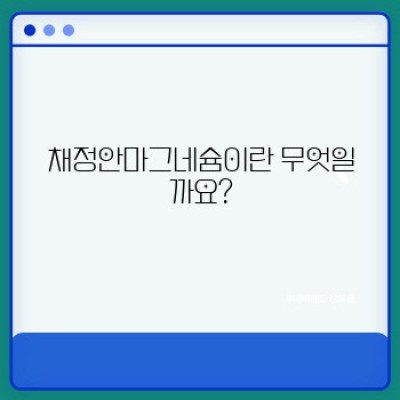 채정안마그네슘: 궁금증 해결! 효능, 복용법, 부작용까지 완벽 정리