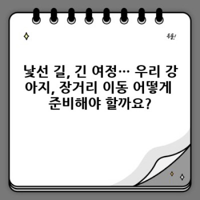 강아지 장거리 이동 완벽 가이드: 안전하고 편안한 여행을 위한 모든 것