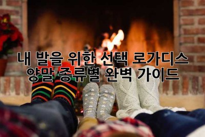 내 발을 위한 선택, 로가디스 양말 종류별 완벽 가이드!