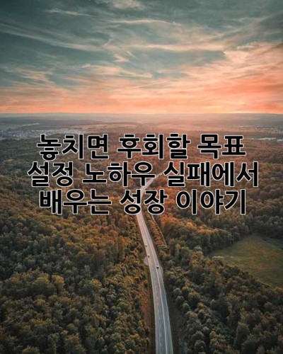 놓치면 후회할 목표 설정 노하우: 실패에서 배우는 성장 이야기
