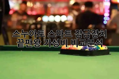 스누아토🔒: 스마트 잠금장치 끝판왕🏆 가성비 비교분석💰
