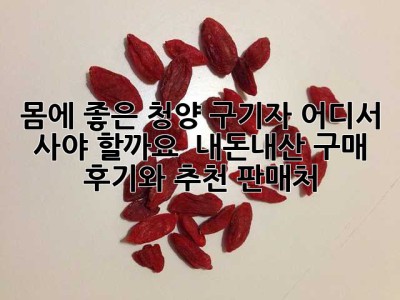 몸에 좋은 청양 구기자, 어디서 사야 할까요? 🤔 내돈내산 구매 후기와 추천 판매처!