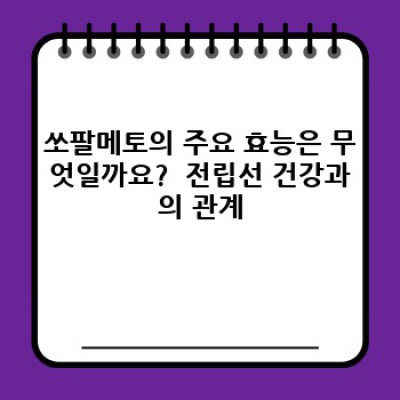 쏘팔메토란? 전립선 건강에 도움이 될까요? 효능, 부작용, 복용법 총정리